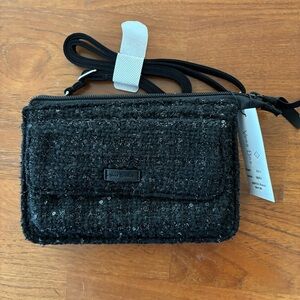 NWT Vera Bradley RFID Crossbody Wallet - black sparkle crossbody purse clutch